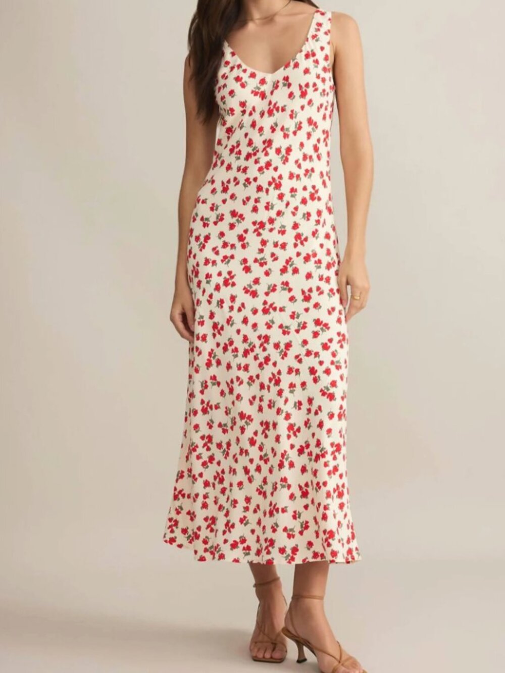 Z Supply Hana La Rosa Ditsy Floral V-Neck Sleeveless Maxi Dress Small